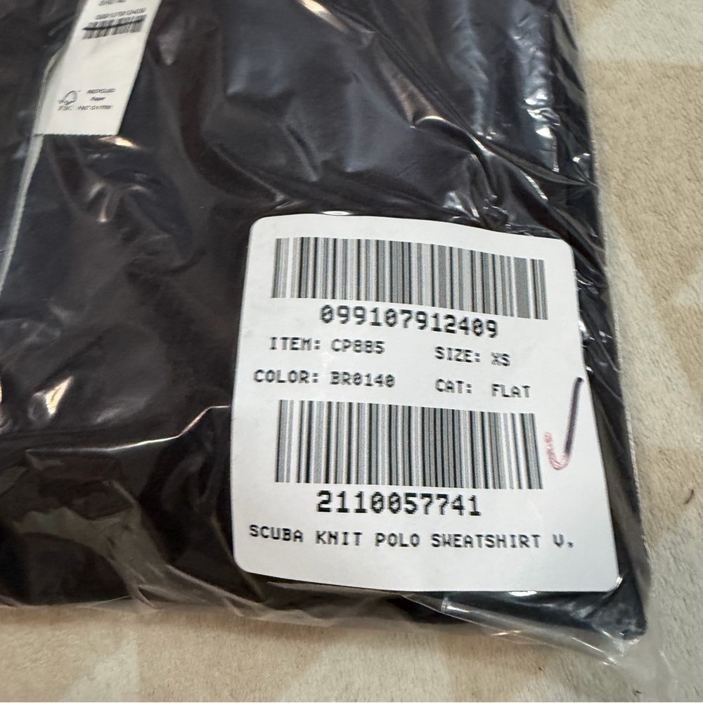 J crew Scuba-knit rugby sweatshirt with velvet trim - Picture 2 of 3